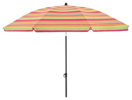Sonnenschirm bunt gestreift 160 cm Blau, Grün, Multicolor, Orange, Pink  - Blau/Pink, Design, Textil/Metall (160/160cm) - Doppler