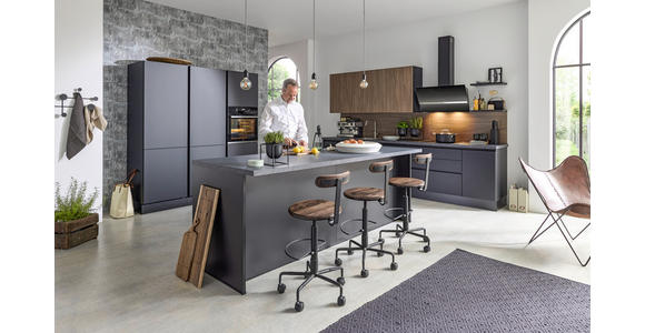 EINBAUKÜCHE   - Schwarz, Design, Holzwerkstoff - Novel