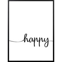 KUNSTDRUCK Textmotive  - Schwarz/Weiß, Trend, Kunststoff/Textil (45/60cm) - Monee