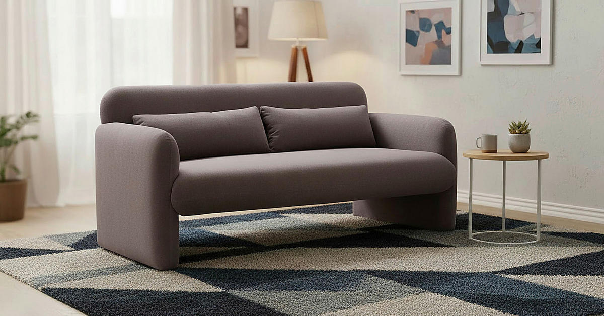 2-SITZER-SOFA MILA Samt Dunkelrot  - Schwarz/Dunkelrot, Design, Kunststoff/Textil (148/83/76cm) - MID.YOU