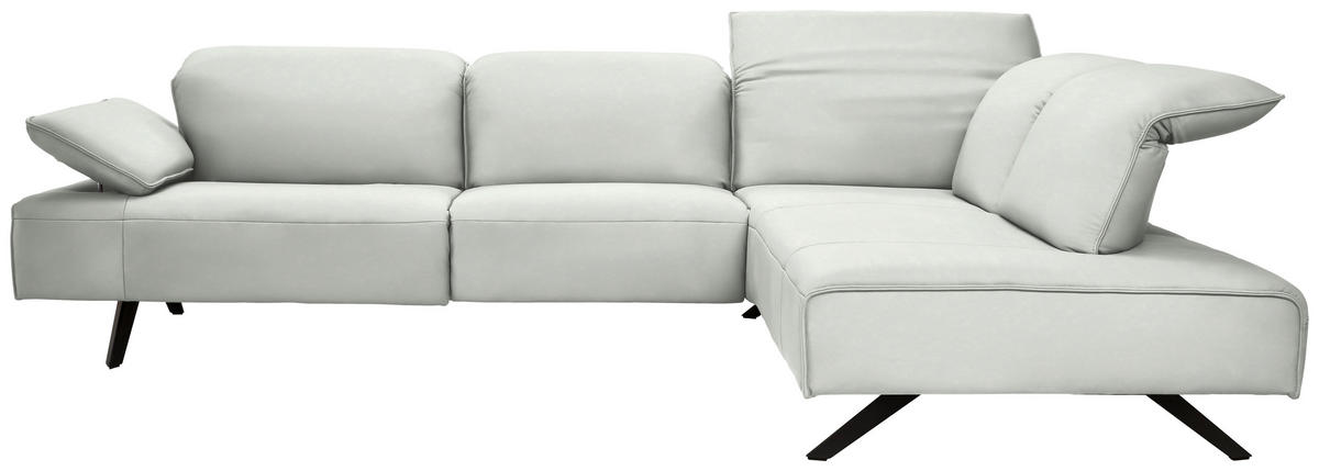 ECKSOFA  in Echtleder Ecru  290/230 cm  - Ecru/Anthrazit, Design, Leder/Metall (290/230cm) - Johann Jakob