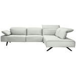 ECKSOFA  in Echtleder Ecru  290/230 cm  - Ecru/Anthrazit, Design, Leder/Metall (290/230cm) - Johann Jakob