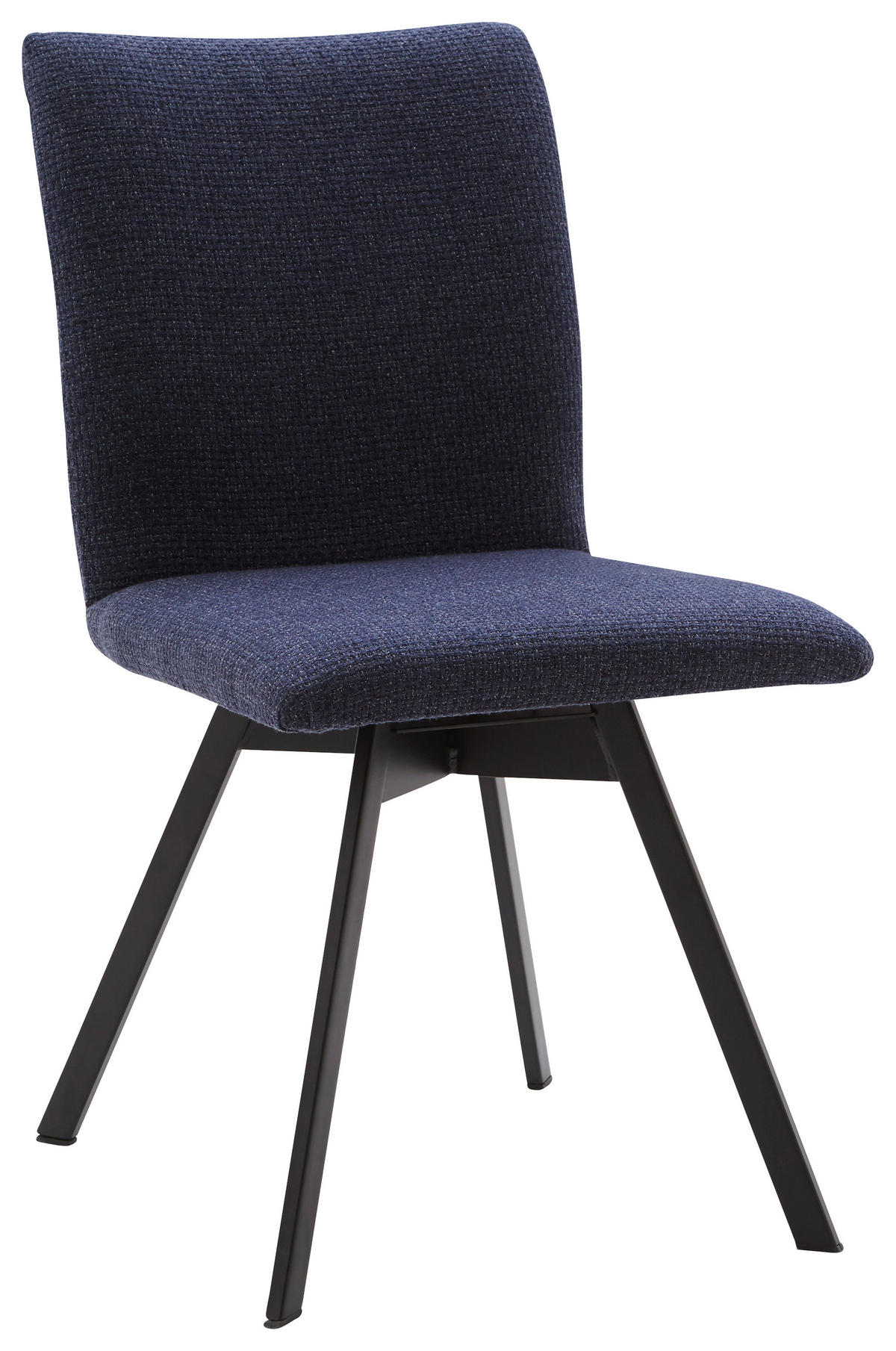 STUHL  in Stahl beflockt Metall, Textil  - Schwarz/Dunkelblau, KONVENTIONELL, Textil/Metall (60/91/61cm) - Valnatura