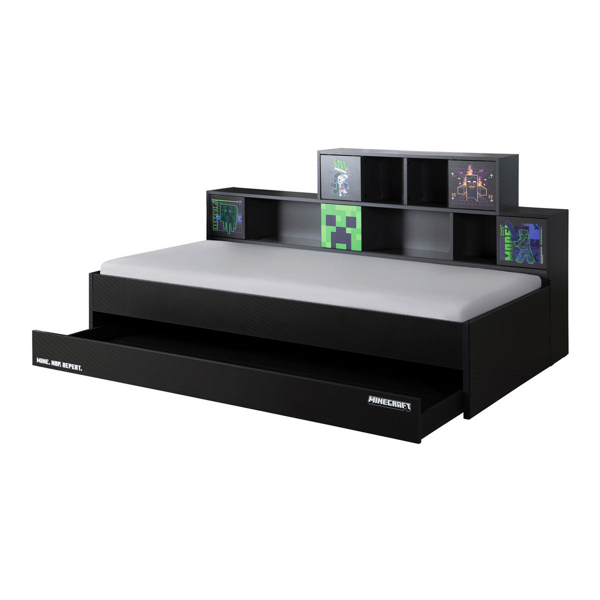 STAURAUMBETT 90/200 cm  in Anthrazit  - Anthrazit, MODERN, Holzwerkstoff (90/200cm) - Minecraft