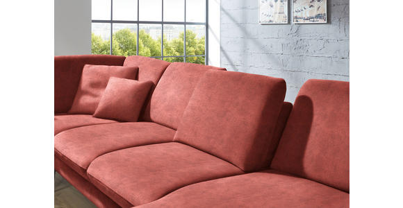 WOHNLANDSCHAFT in Velours Koralle - Koralle/Schwarz, Design, Textil/Metall (208/344/180cm) - Dieter Knoll
