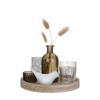 KERZENHALTER-SET - Multicolor, LIFESTYLE, Glas/Naturmaterialien (22/15cm) - Ambia Home