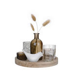 KERZENHALTER-SET - Multicolor, LIFESTYLE, Glas/Naturmaterialien (22/15cm) - Ambia Home