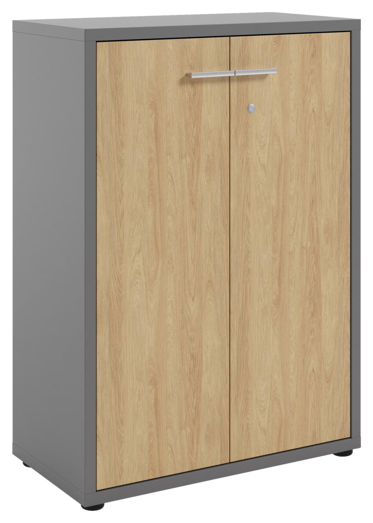 KOMMODE Texas  in 78,1/110/40 cm  - Dunkelgrau/Alufarben, MODERN, Holzwerkstoff/Kunststoff (78,1/110/40cm)