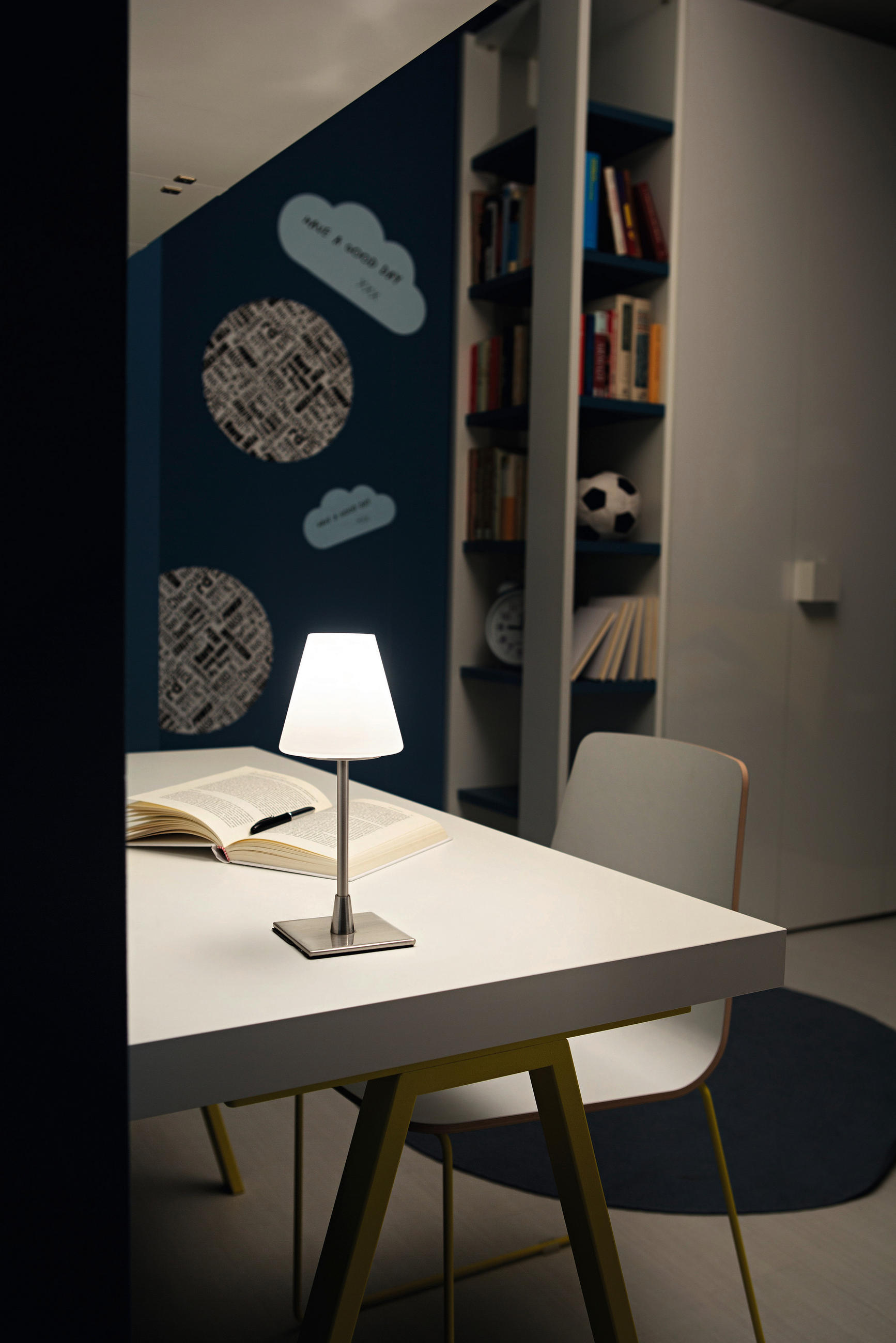 LED-TISCHLEUCHTE Lucy 10/25 cm   - Weiß/Nickelfarben, Basics, Glas/Metall (10/25cm) - Fabas Luce