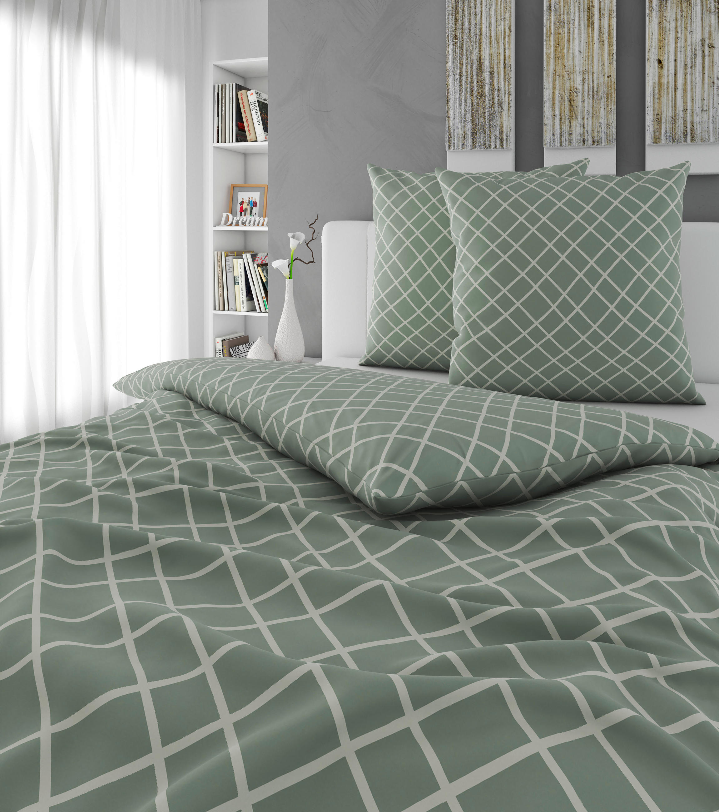 BETTWÄSCHE Flanell 200/200 cm  - Grün, KONVENTIONELL, Textil (200/200cm) - Esposa