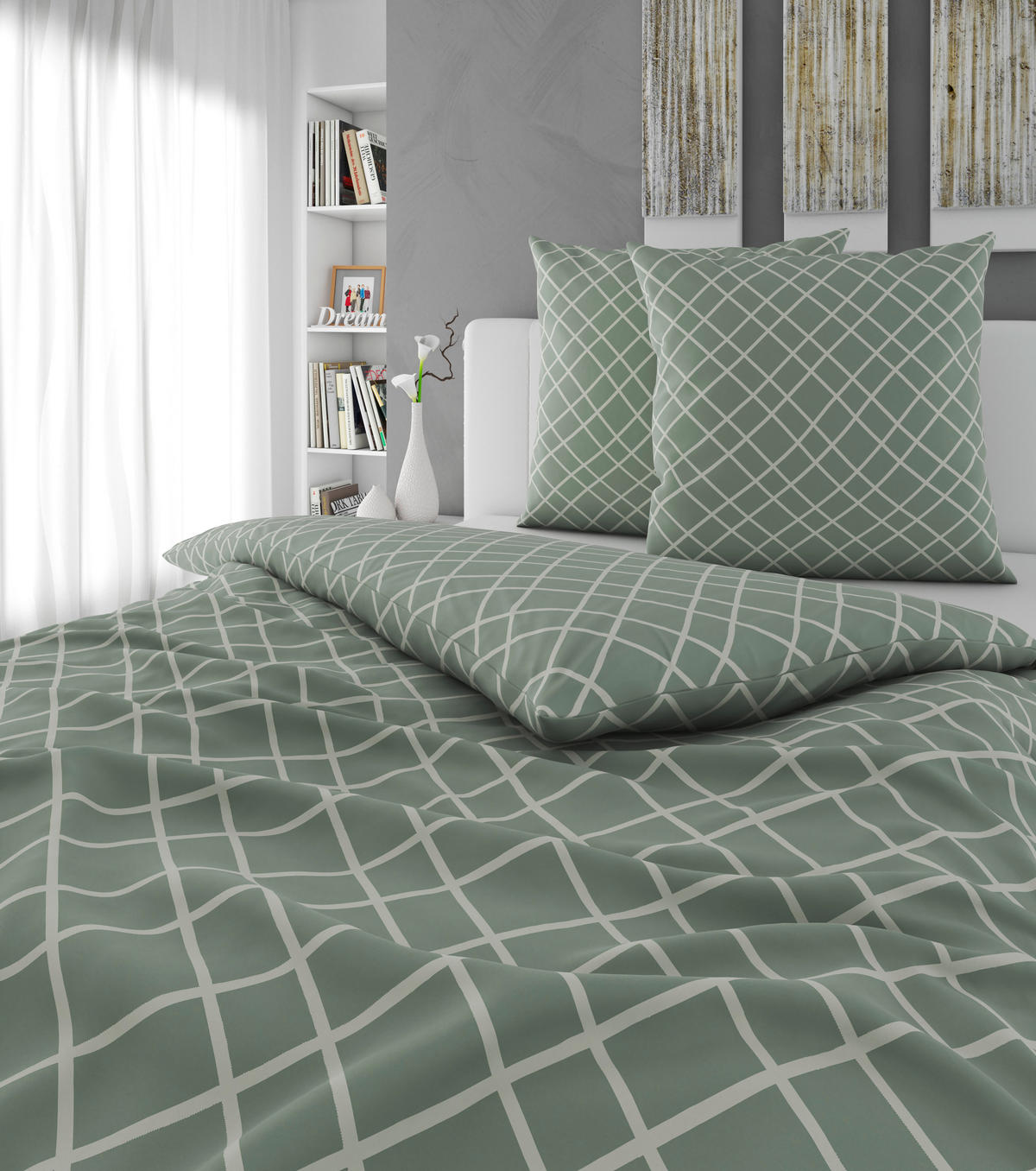 BETTWÄSCHE Flanell 200/200 cm  - Grün, KONVENTIONELL, Textil (200/200cm) - Esposa