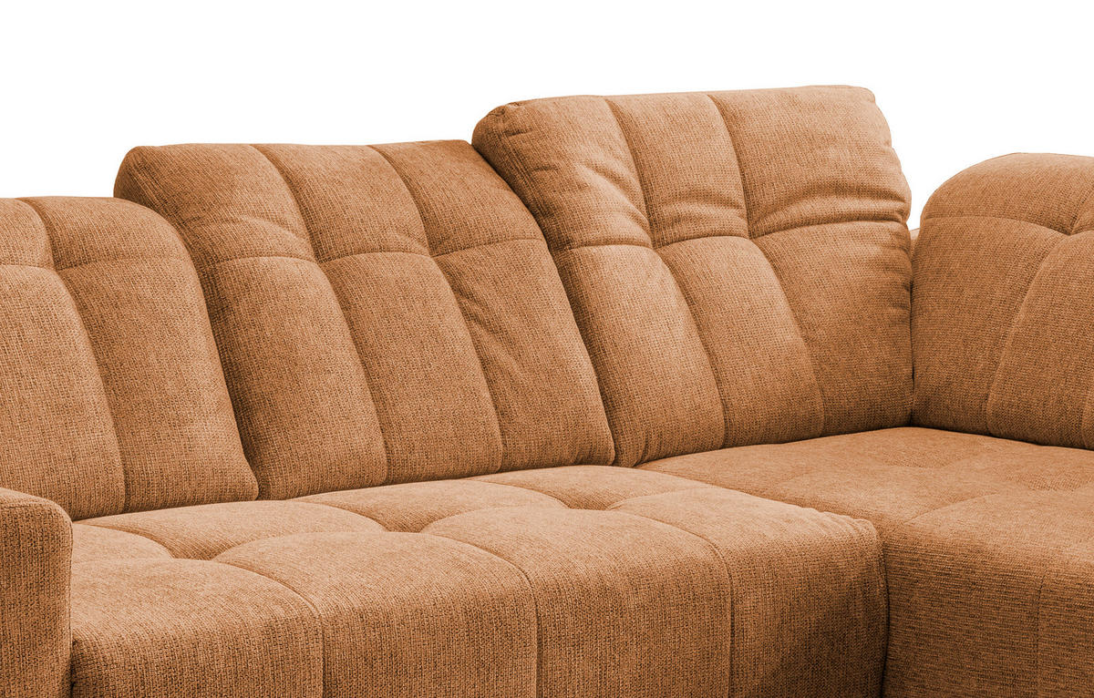 ECKSOFA in Chenille Currygelb  - Currygelb/Schwarz, Modern, Textil/Metall (261/200cm) - Livetastic