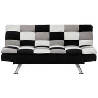 SCHLAFSOFA Samt Creme, Grau, Schwarz  - Silberfarben/Creme, Design, Textil/Metall (182/87/90cm) - P & B