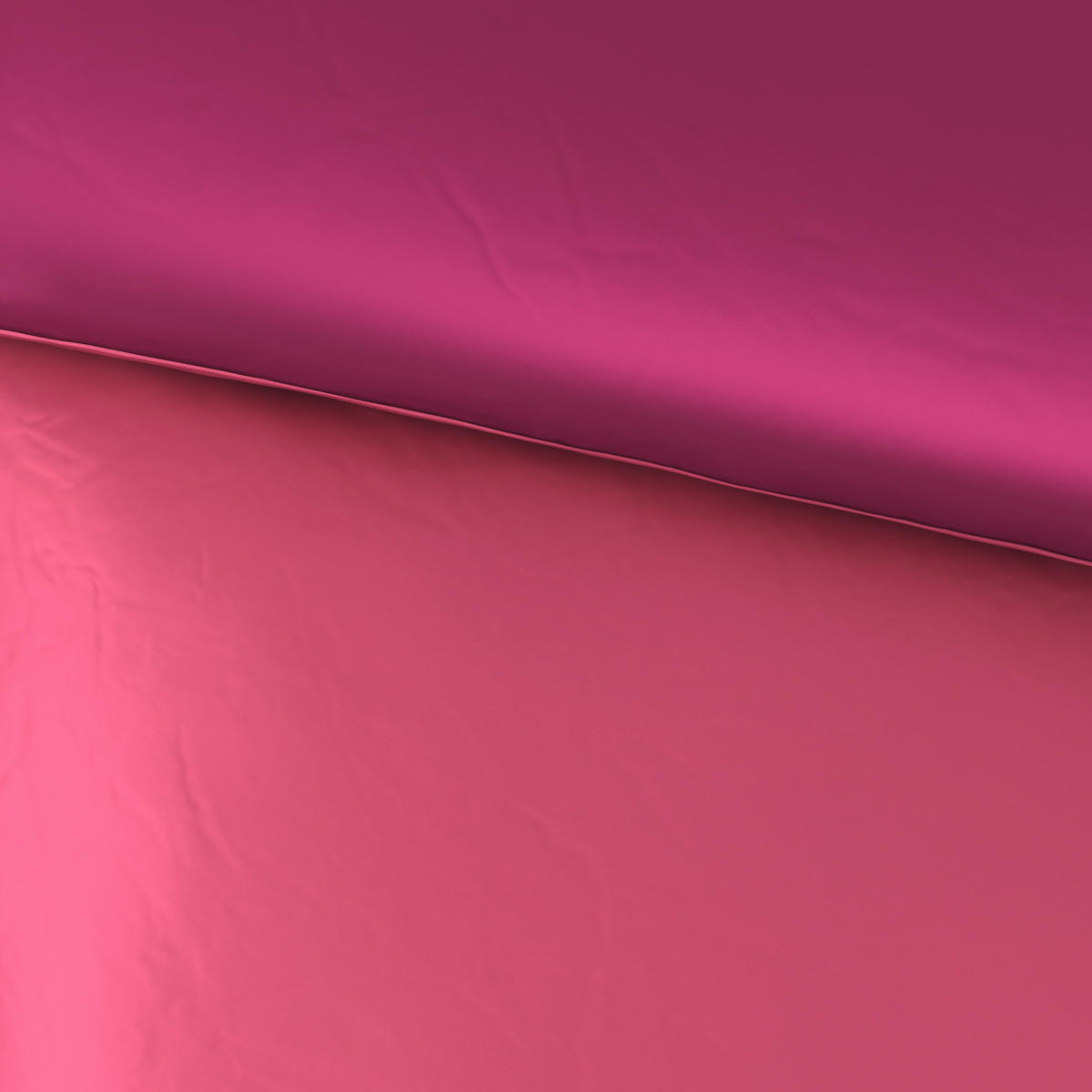WENDEBETTWÄSCHE Uni Satin Satin 200/200 cm  - Pink/Beere, Basics, Textil (200/200cm) - Novel