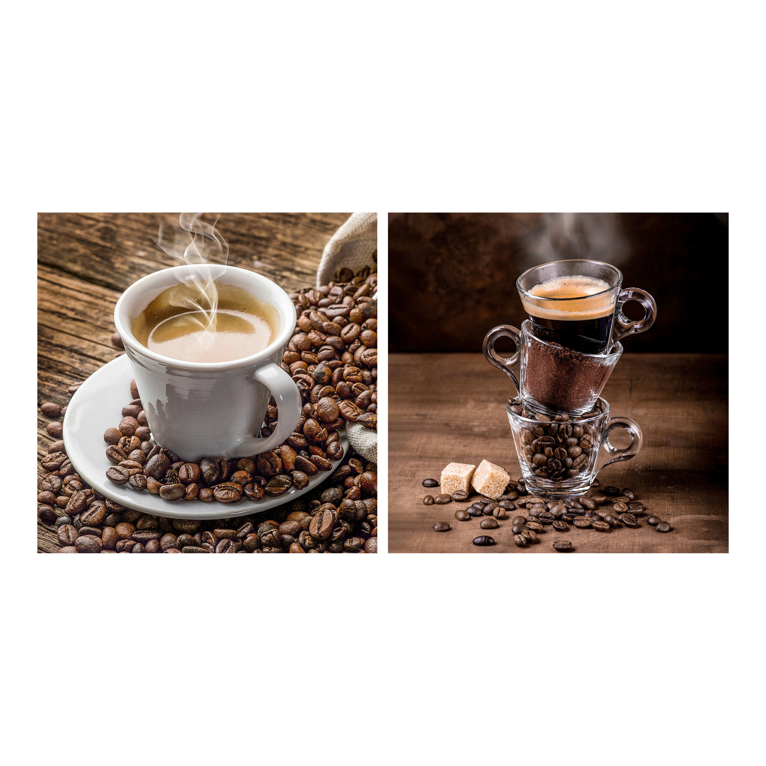 GLASBILD Essen & Trinken, Kaffee 20/20 cm  - Multicolor, Basics, Glas (20/20cm) - Monee