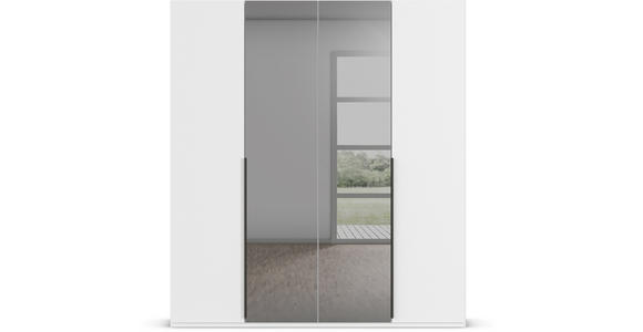DREHTÜRENSCHRANK 201/223/61 cm 4-türig Grau, Weiß - Graphitfarben/Weiß, Trend, Glas/Holzwerkstoff (201/223/61cm) - Novel