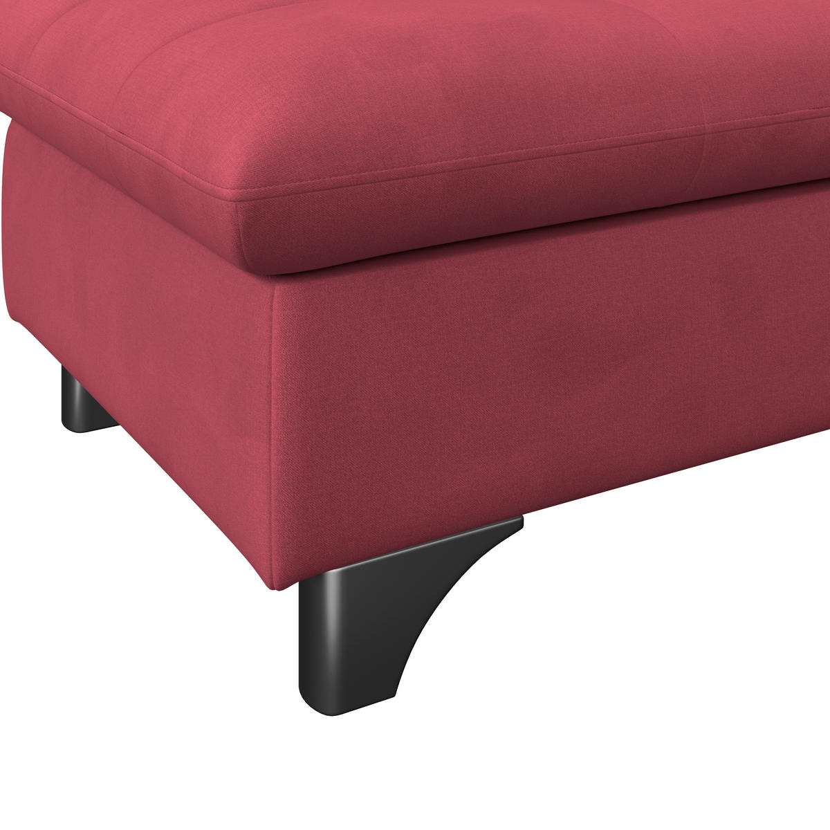 HOCKER Chenille Rot  - Chromfarben/Rot, KONVENTIONELL, Textil/Metall (108/46/108cm) - Livetastic