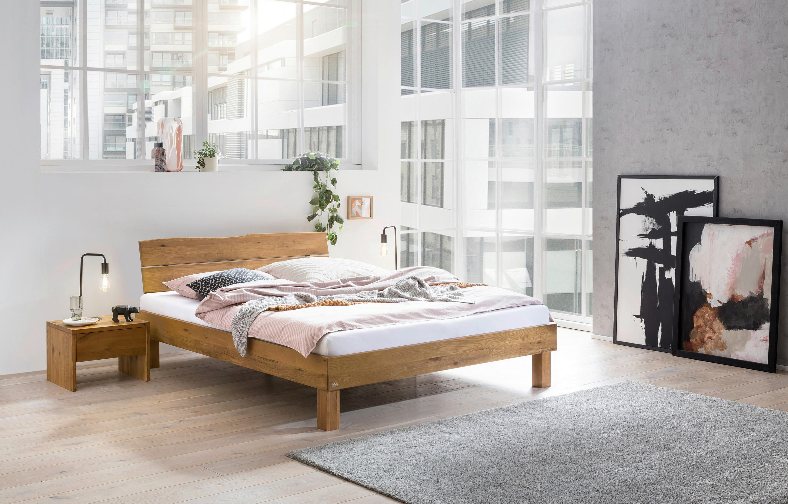 BETT 200/200 cm  in Wildeiche  - Wildeiche, Basics, Holz (200/200cm) - Hasena