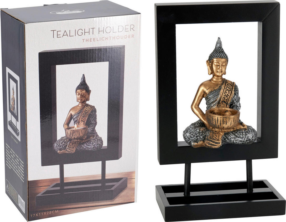 GYERTYATARTÓ - fekete, Basics, fa (29cm)