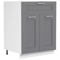 KÜCHENUNTERSCHRANK 60/82/46 cm  in Anthrazit, Weiss  - Weiss/Anthrazit, Trend, Holzwerkstoff/Kunststoff (60/82/46cm) - MID.YOU