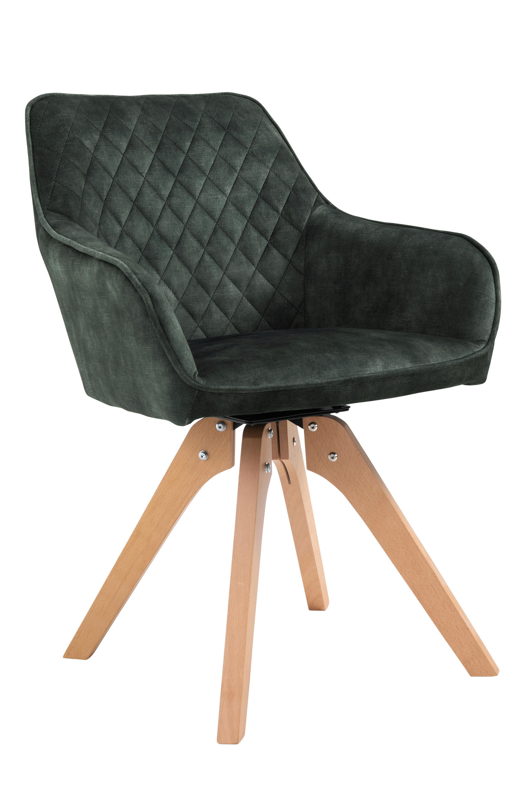 ARMLEHNSTUHL  in Samt  - Dunkelgrün/Eichefarben, MODERN, Holz/Textil (59/85/61cm) - Livetastic
