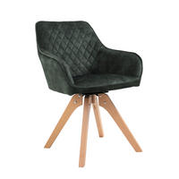 ARMLEHNSTUHL  in Samt  - Dunkelgrün/Eichefarben, MODERN, Holz/Textil (59/85/61cm) - Livetastic