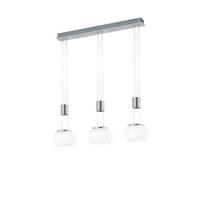 LED-HÄNGELEUCHTE Madison 82/18/150 cm   - Weiß/Nickelfarben, Design, Glas/Metall (82/18/150cm)