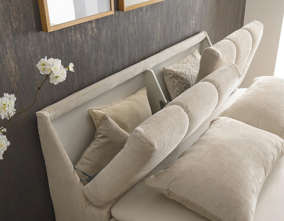 BOXSÄNG 180/200 cm  i beige  - beige/svart, Modern, trämaterial/textil (180/200cm) - MID.YOU