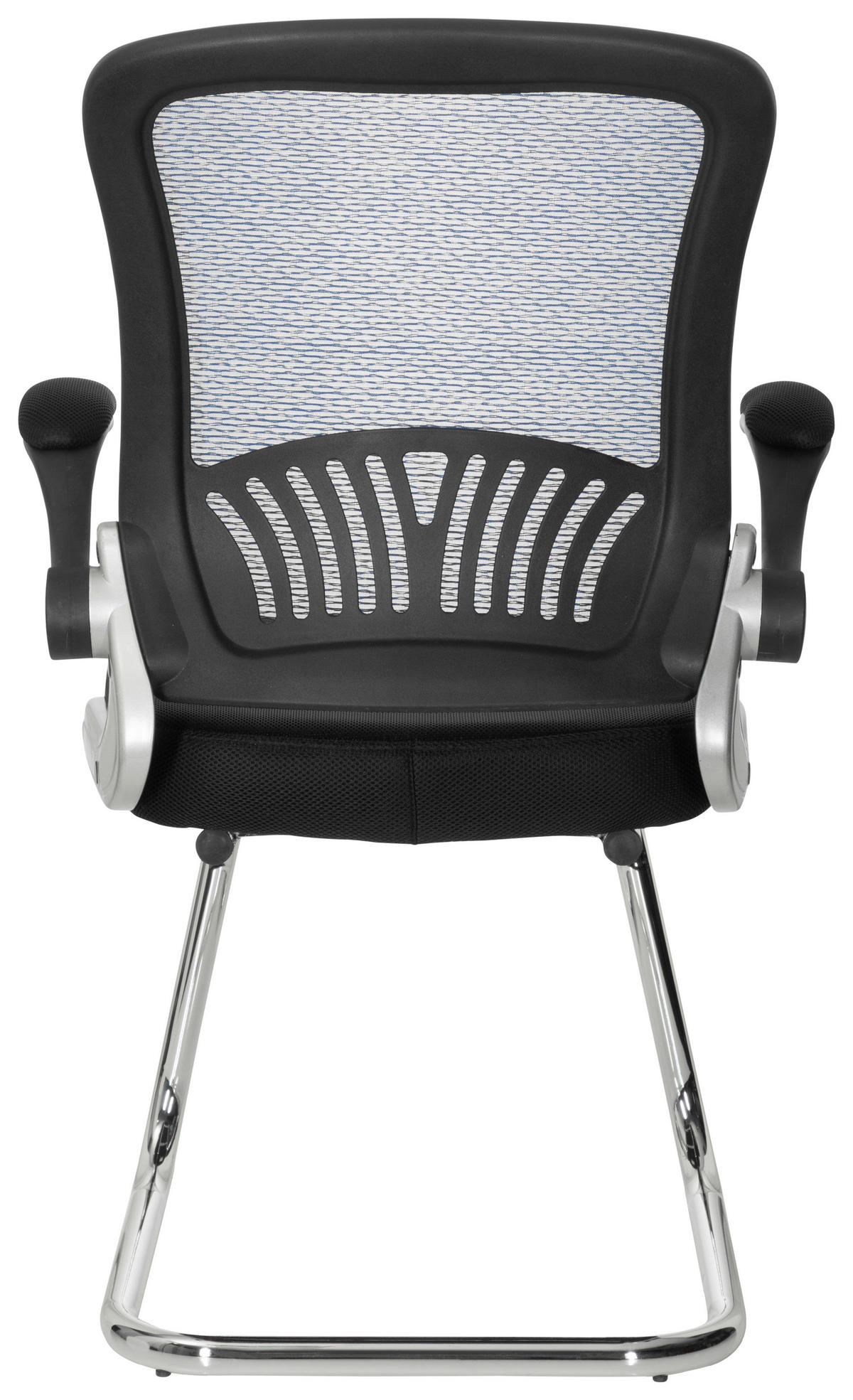 BESUCHERSTUHL Blau, Schwarz  - Chromfarben/Blau, MODERN, Textil/Metall (64/103/64cm) - MID.YOU