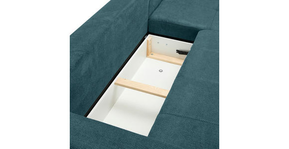 ECKSOFA  in Webstoff Petrol  - Petrol/Schwarz, KONVENTIONELL, Textil/Metall (292/192cm) - Carryhome