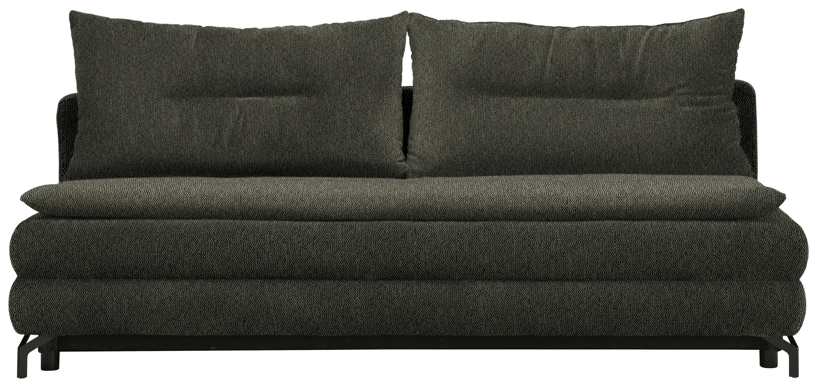 KANAPÉÁGY olívazöld  - olívazöld/fekete, Modern, textil/fém (208/73/92/102cm) - Novel