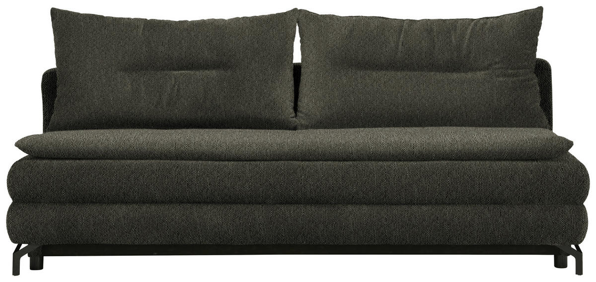 SCHLAFSOFA in Webstoff Olivgrün  - Schwarz/Olivgrün, MODERN, Textil/Metall (208/73/92/102cm) - Novel