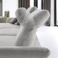 ECKSOFA in Chenille, Flachgewebe Ecru  165/318 cm  - Ecru/Schwarz, Design, Textil/Metall (165/318cm) - Xora