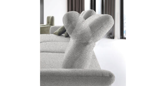 ECKSOFA in Chenille, Flachgewebe Ecru 165/318 cm - Ecru/Schwarz, Design, Textil/Metall (165/318cm) - Xora