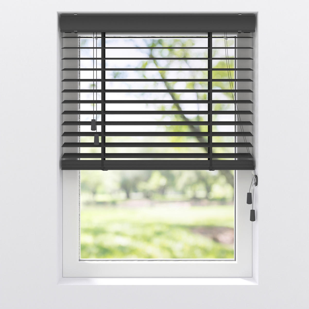 JALOUSIE  halbtransparent  90/130 cm    - Schwarz, Natur, Holz (90/130cm) - Homeware