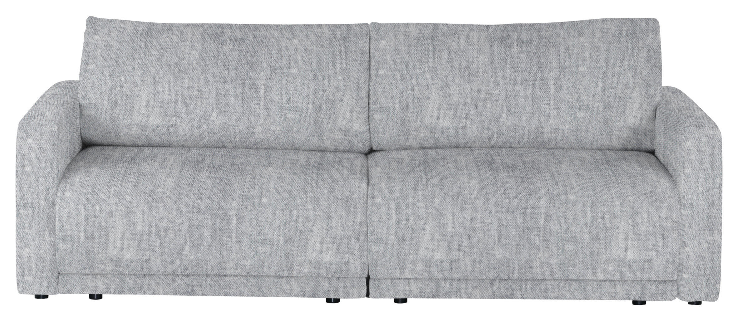 2,5-SITZER Velours Hellgrau  - Hellgrau/Schwarz, Design, Kunststoff/Textil (240/70/125cm) - Livetastic