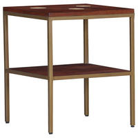 BEISTELLTISCH Holz, Metall 50/50/60 cm  - Messingfarben/Akaziefarben, Design, Holz/Metall (50/50/60cm)