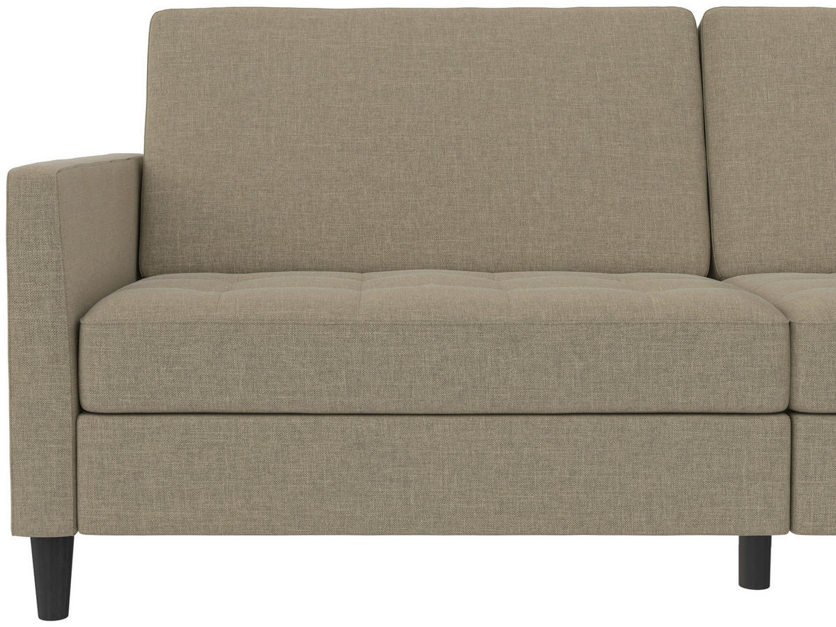 SCHLAFSOFA Webstoff, Leinenoptik Cappuccino  - Schwarz/Cappuccino, Basics, Kunststoff/Textil (207/86/86cm) - Livetastic