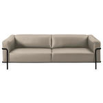 3-SITZER-SOFA in Echtleder Beige  - Beige/Schwarz, Design, Leder/Metall (236/67/96cm) - Johann Jakob