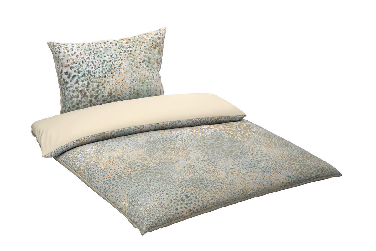 WENDEBETTWÄSCHE Siala Satin 140/200 cm  - Grün, KONVENTIONELL, Textil (140/200cm) - Novel