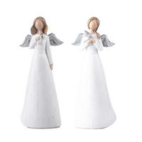 DEKORAČNÝ ANJEL - biela, Basics, plast (10/25/10cm)