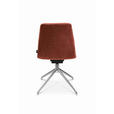 STUHL  in Stahl Velours Metall, Textil  - Rot/Alufarben, Design, Textil/Metall (46/81,5-84,5/55cm) - Johann Jakob