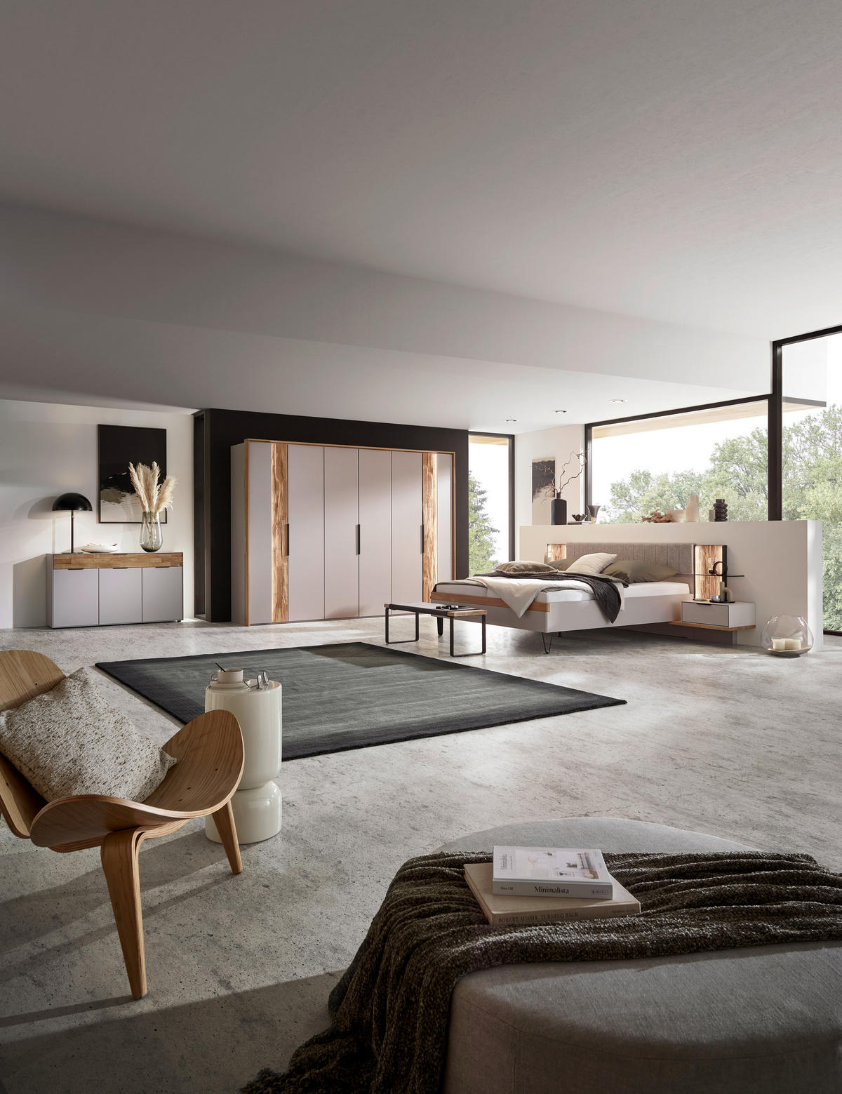 BETTANLAGE 180/200 cm  in Hellgrau, Wildeiche   - Wildeiche/Hellgrau, Design, Holz/Holzwerkstoff (180/200cm) - Dieter Knoll