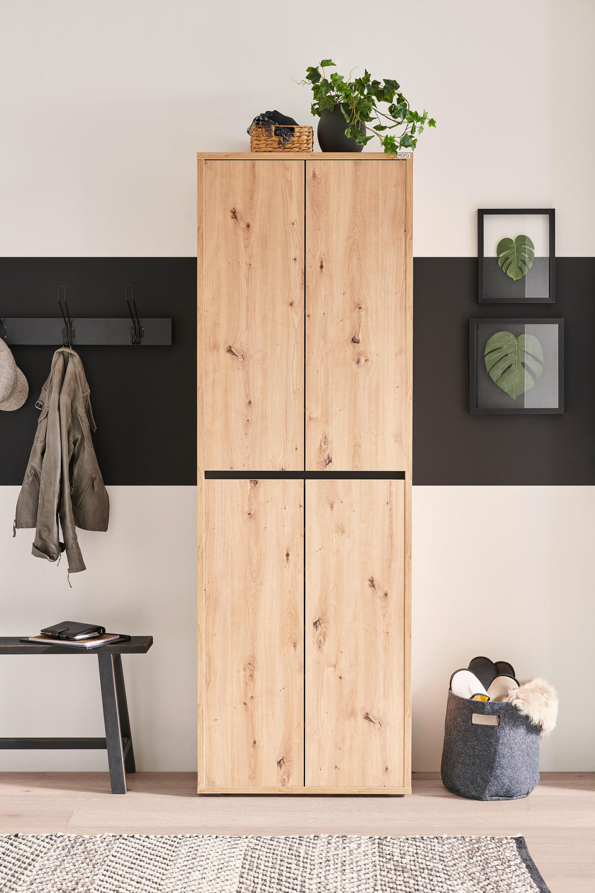 OMARA ZA ČEVLJE barve hrasta - barve hrasta, Konvencionalno, leseni material (70/210/34cm) - Xora