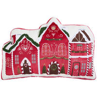ZIERKISSEN CANDYLAND 33/48 cm  - Waldgrün/Weiß Hochglanz, KONVENTIONELL, Textil (33/48cm) - X-Mas