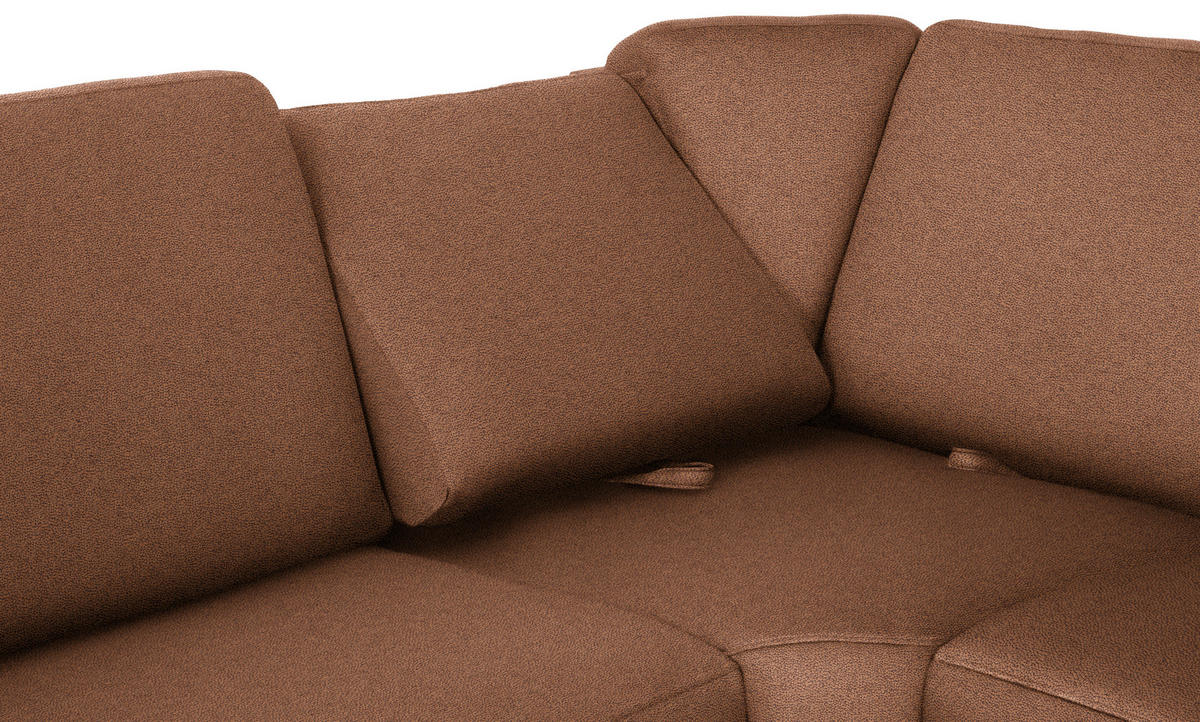WOHNLANDSCHAFT Braun Flachgewebe  - Chromfarben/Braun, KONVENTIONELL, Textil/Metall (240/330/163cm) - Beldomo System