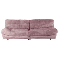 BIG SOFFA i plysch rosa  - svart/rosa, Klassisk, textil/plast (262/70/115cm) - MID.YOU