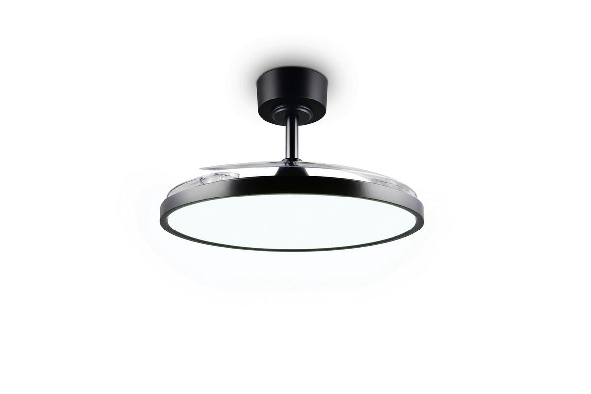 DECKENVENTILATOR - Klar/Schwarz, Design, Kunststoff/Metall (49/35cm)