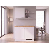 MINIKÜCHE IP 1200 121,6 cm  in Weiß, Eichefarben  - Edelstahlfarben/Eichefarben, Basics, Holzwerkstoff/Metall (121,6cm) - Impuls