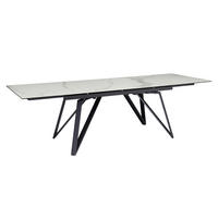 ESSTISCH 180/95/76 cm  Keramik ausziehbar rechteckig Weiss  - Weiss/Schwarz, Design, Keramik/Metall (180/95/76cm) - MID.YOU